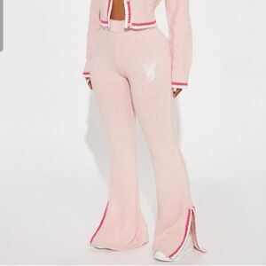 Fashion Nova Playboy Wide Leg Rhinestone Bunny Pants